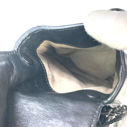 BOTTEGAVENETA Shoulder Bag leather black INTRECCIATO Pochette Crossbody
