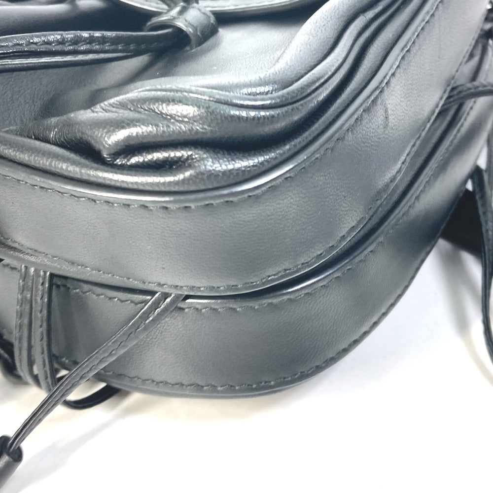 BOTTEGAVENETA Shoulder Bag leather black INTRECCIATO Pochette Crossbody