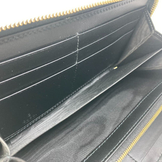 GUCCI Long Wallet Purse 723784 leather black Long wallet GG Matelasse Zip Around Wallet mens Used Authentic