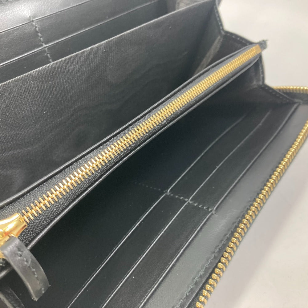 GUCCI Long Wallet Purse 723784 leather black Long wallet GG Matelasse Zip Around Wallet mens Used Authentic
