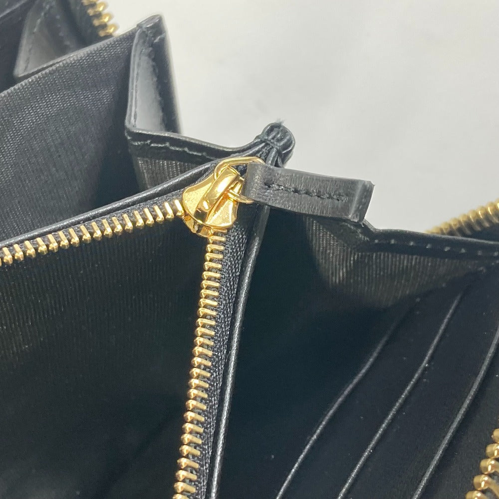 GUCCI Long Wallet Purse 723784 leather black Long wallet GG Matelasse Zip Around Wallet mens Used Authentic