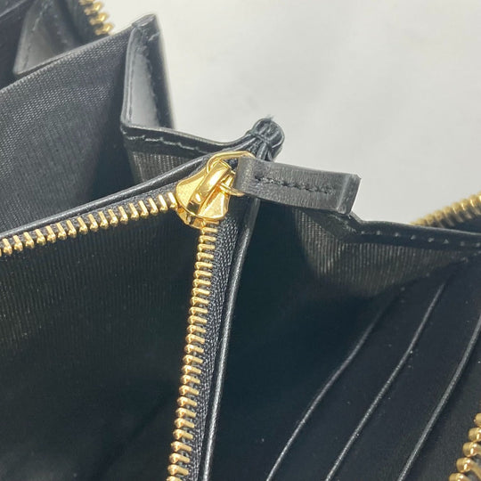 GUCCI Long Wallet Purse 723784 leather black Long wallet GG Matelasse Zip Around Wallet mens Used Authentic