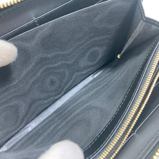 GUCCI Long Wallet Purse 723784 leather black Long wallet GG Matelasse Zip Around Wallet mens Used Authentic