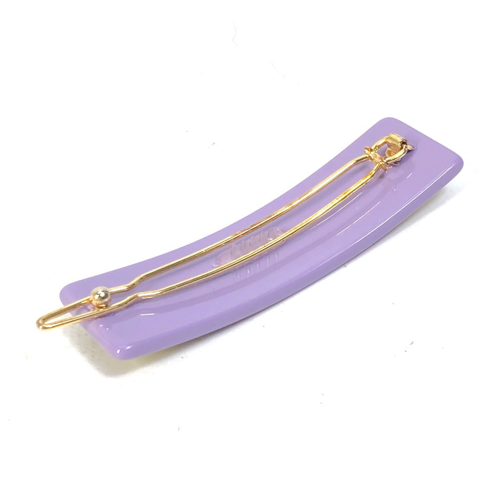 FENDI Valletta JFP402 acetate purple hairpin FF hair clip logo Kids Used Authentic