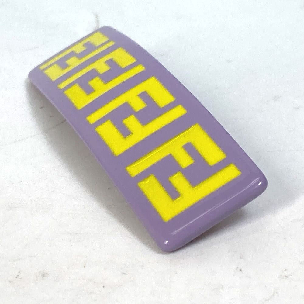 FENDI Valletta JFP402 acetate purple hairpin FF hair clip logo Kids Used Authentic