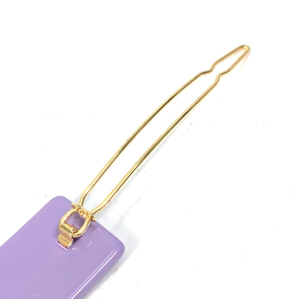 FENDI Valletta JFP402 acetate purple hairpin FF hair clip logo Kids Used Authentic