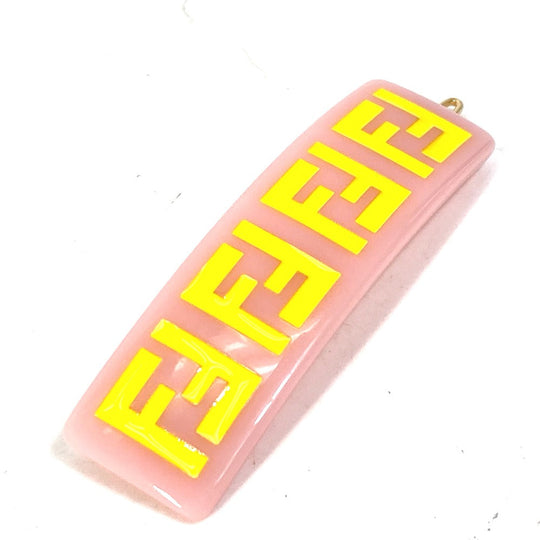 FENDI Valletta JFP402 acetate pink hairpin FF hair clip logo Kids Used Authentic