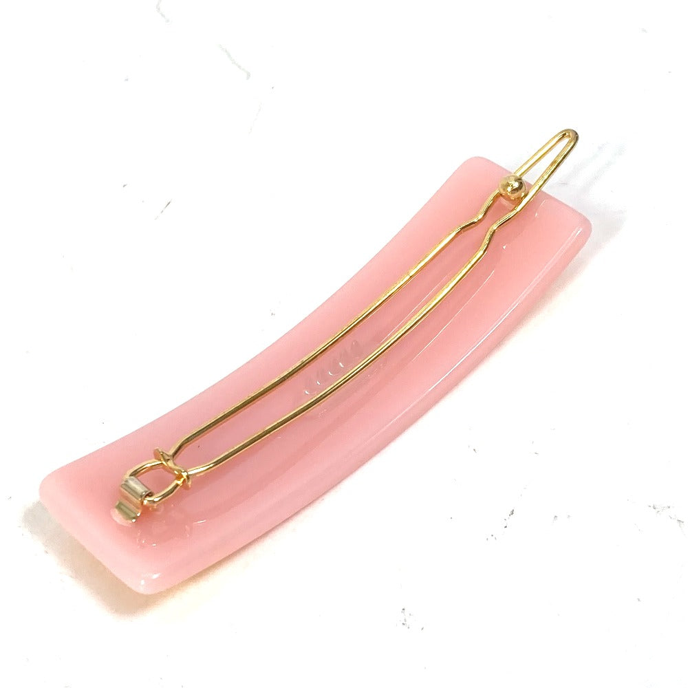 FENDI Valletta JFP402 acetate pink hairpin FF hair clip logo Kids Used Authentic