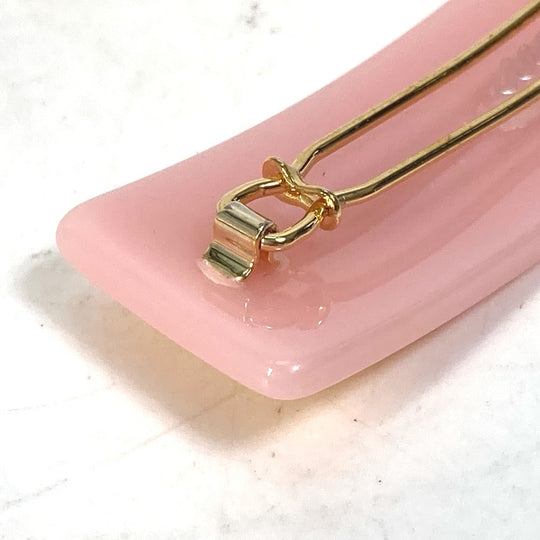 FENDI Valletta JFP402 acetate pink hairpin FF hair clip logo Kids Used Authentic