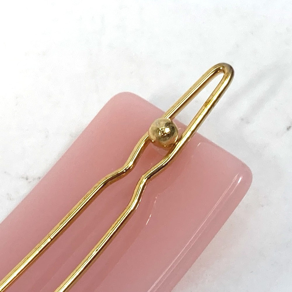 FENDI Valletta JFP402 acetate pink hairpin FF hair clip logo Kids Used Authentic