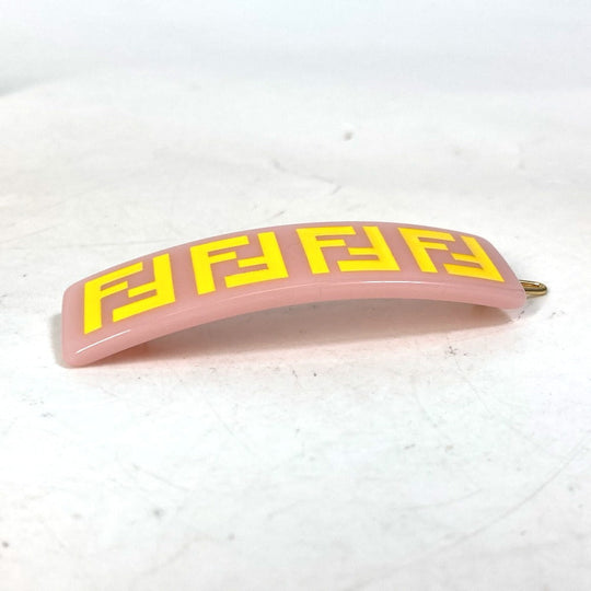 FENDI Valletta JFP402 acetate pink hairpin FF hair clip logo Kids Used Authentic