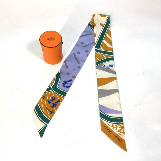 HERMES scarf silk multicolor bandeau scarf Twilly Twilly Women Used Authentic
