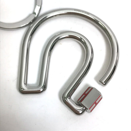 HERMES Key ring metal Silver feuille a cheval unisex(Unisex) Used Authentic