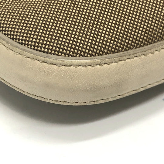 PRADA Shoulder Bag BT0706 Canvas / leather beige logo Jacquard Women Used Authentic