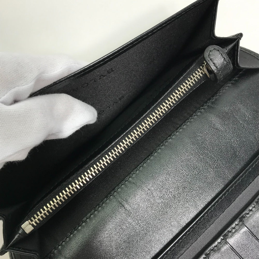 BVLGARI Long Wallet Purse 33385 PVC leather gray W Hook Wallet  logo Women Used Authentic