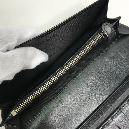 BVLGARI Long Wallet Purse 33385 PVC leather gray W Hook Wallet  logo Women Used Authentic