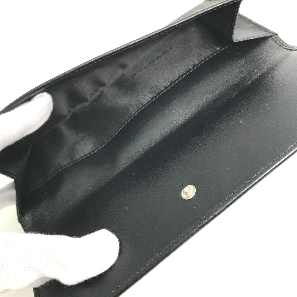 BVLGARI Long Wallet Purse 33385 PVC leather gray W Hook Wallet  logo Women Used Authentic