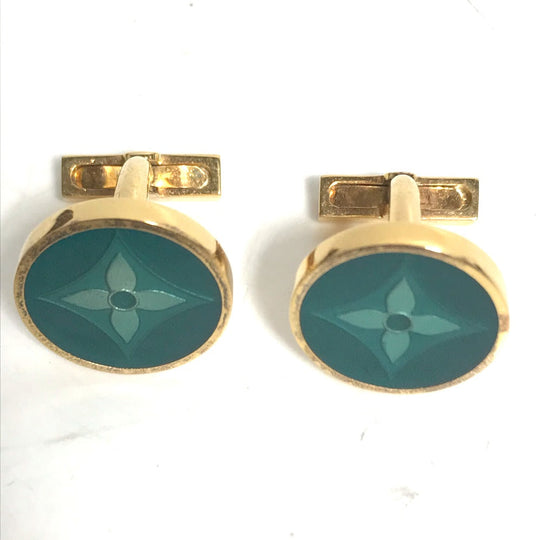 LOUIS VUITTON cuffs SV925 green Monogram flower