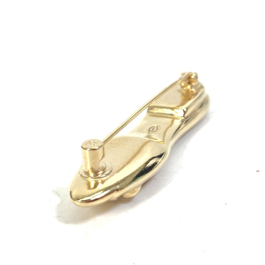 CHANEL Brooch Gold Plated gold pumps motif Pin Brooch Women Used Authentic