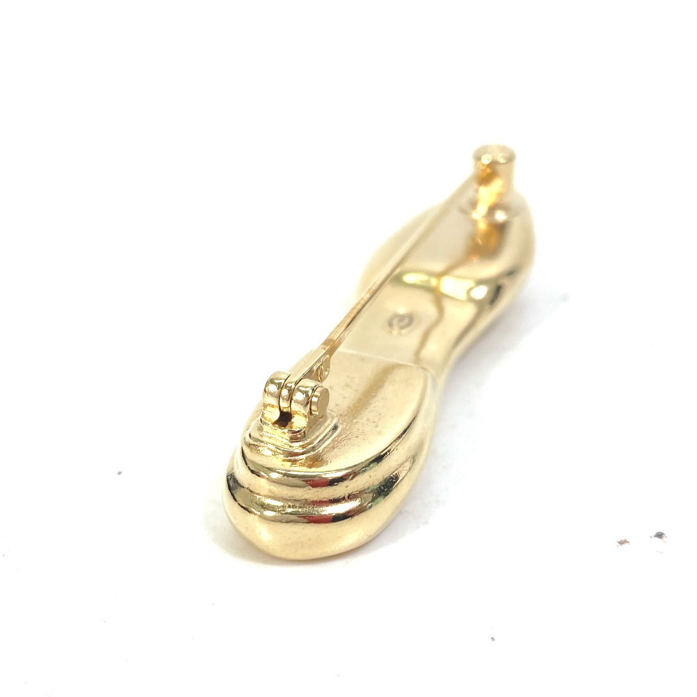CHANEL Brooch Gold Plated gold pumps motif Pin Brooch Women Used Authentic