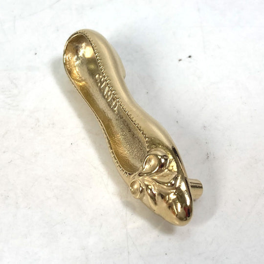 CHANEL Brooch Gold Plated gold pumps motif Pin Brooch Women Used Authentic