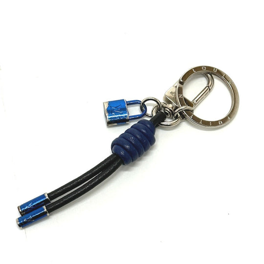 LOUIS VUITTON key ring M61713 Metal, Leather black Porto Crenot Rock mens Used Authentic