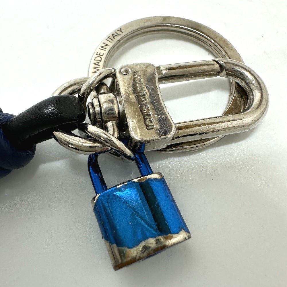 LOUIS VUITTON key ring M61713 Metal, Leather black Porto Crenot Rock mens Used Authentic