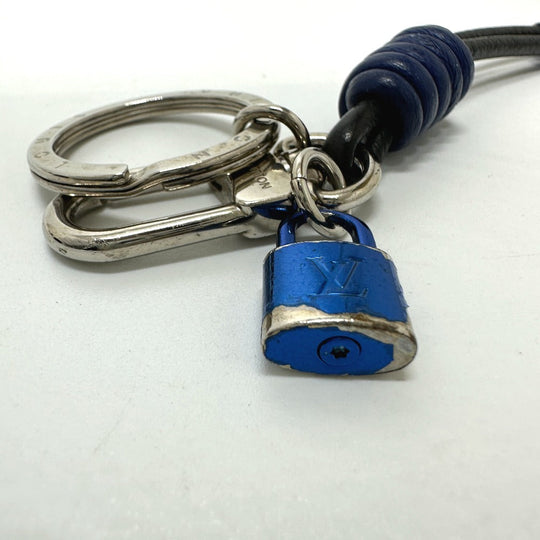 LOUIS VUITTON key ring M61713 Metal, Leather black Porto Crenot Rock mens Used Authentic