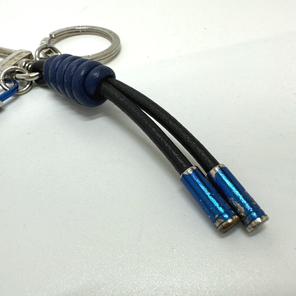 LOUIS VUITTON key ring M61713 Metal, Leather black Porto Crenot Rock mens Used Authentic