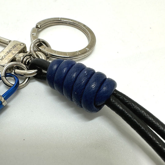 LOUIS VUITTON key ring M61713 Metal, Leather black Porto Crenot Rock mens Used Authentic