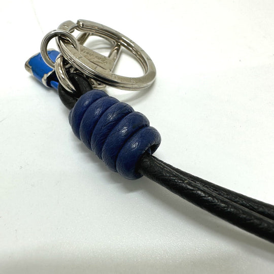 LOUIS VUITTON key ring M61713 Metal, Leather black Porto Crenot Rock mens Used Authentic