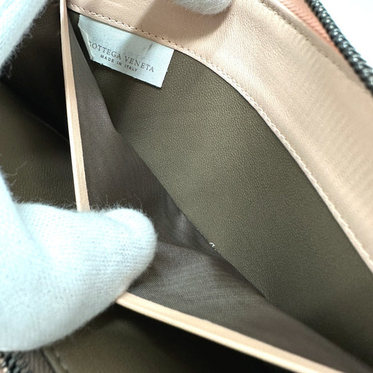 BOTTEGAVENETA Long Wallet Purse leather pink INTRECCIATO Zip Around mens Used Authentic