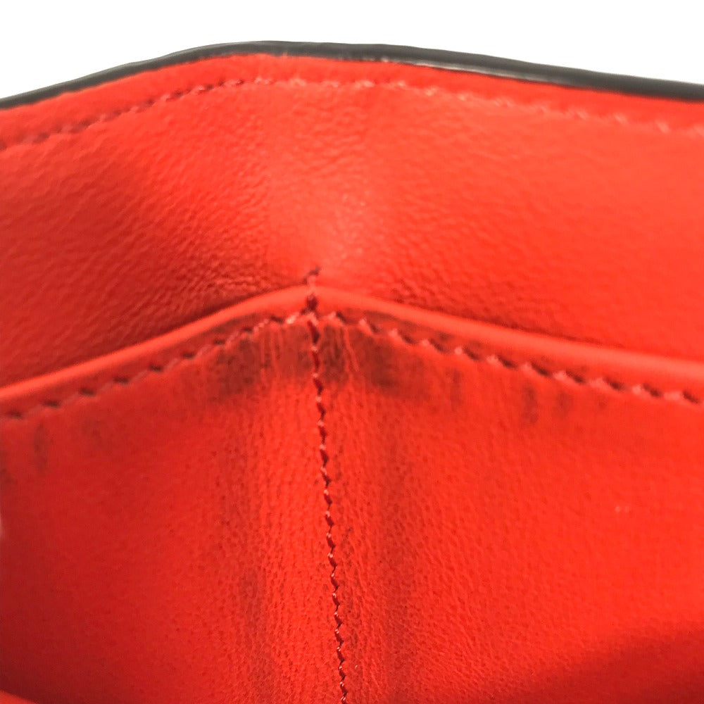 FENDI Trifold wallet 8M0426 leather Orange Peekaboo Women Used Authentic