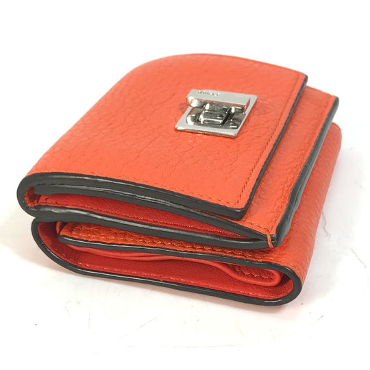 FENDI Trifold wallet 8M0426 leather Orange Peekaboo Women Used Authentic