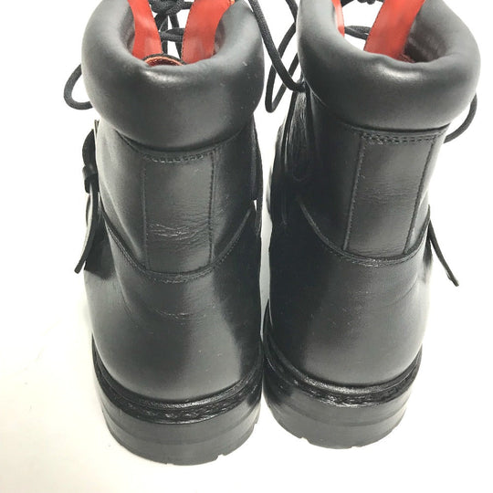 HERMES boots leather black trekking High cut H logo mens 40 Used Authentic