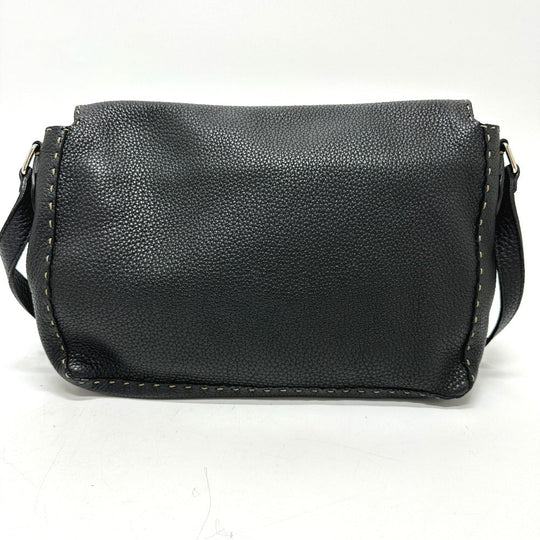 FENDI Shoulder Bag 8BT116 leather black Celeria unisex(Unisex) Used Authentic
