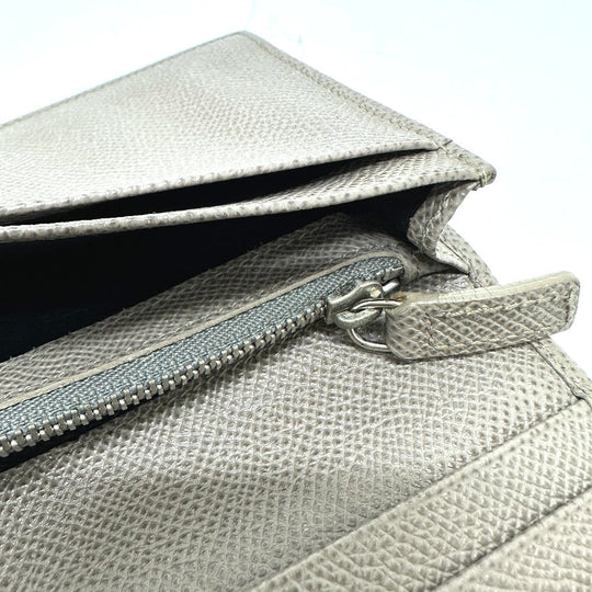 BVLGARI Folded wallet leather gray Bulgari Bulgari Women Used Authentic