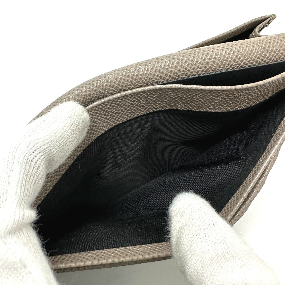 BVLGARI Folded wallet leather gray Bulgari Bulgari Women Used Authentic