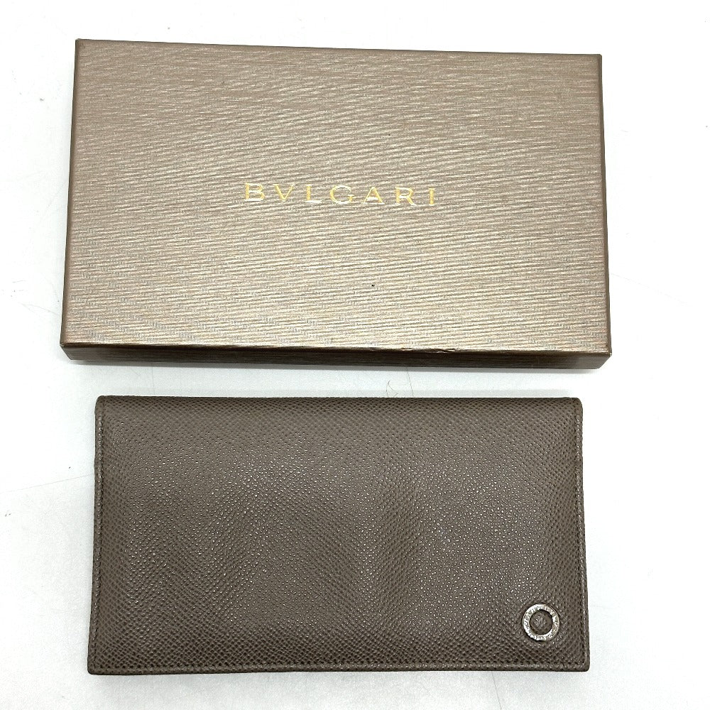 BVLGARI Folded wallet leather gray Bulgari Bulgari Women Used Authentic
