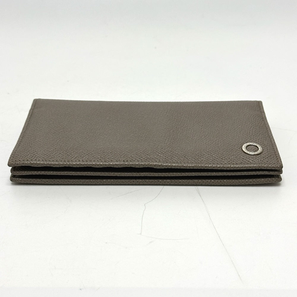 BVLGARI Folded wallet leather gray Bulgari Bulgari Women Used Authentic
