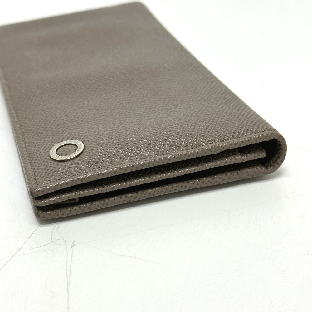BVLGARI Folded wallet leather gray Bulgari Bulgari Women Used Authentic