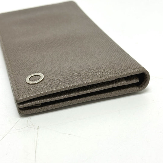 BVLGARI Folded wallet leather gray Bulgari Bulgari Women Used Authentic