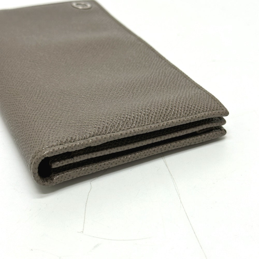 BVLGARI Folded wallet leather gray Bulgari Bulgari Women Used Authentic