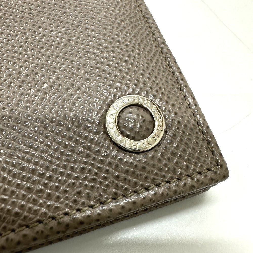 BVLGARI Folded wallet leather gray Bulgari Bulgari Women Used Authentic