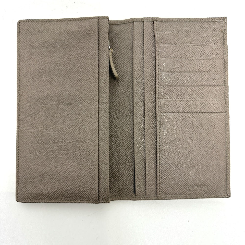 BVLGARI Folded wallet leather gray Bulgari Bulgari Women Used Authentic