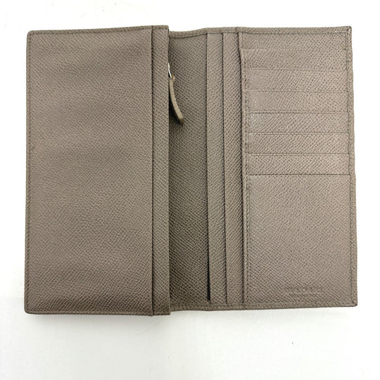 BVLGARI Folded wallet leather gray Bulgari Bulgari Women Used Authentic