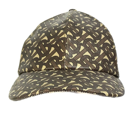 BURBERRY cap 8018971 PVC Brown TB Baseball cap mens M Used Authentic