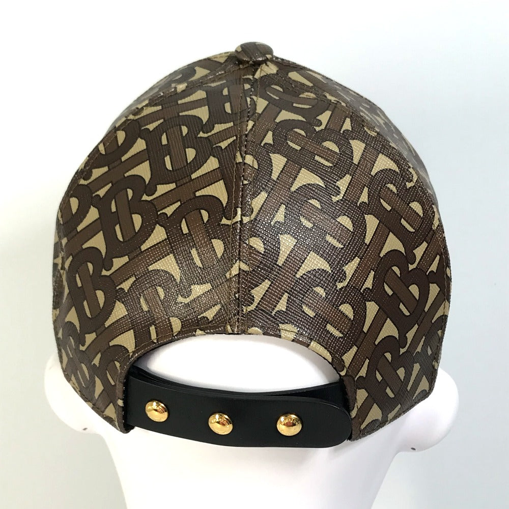 BURBERRY cap 8018971 PVC Brown TB Baseball cap mens M Used Authentic