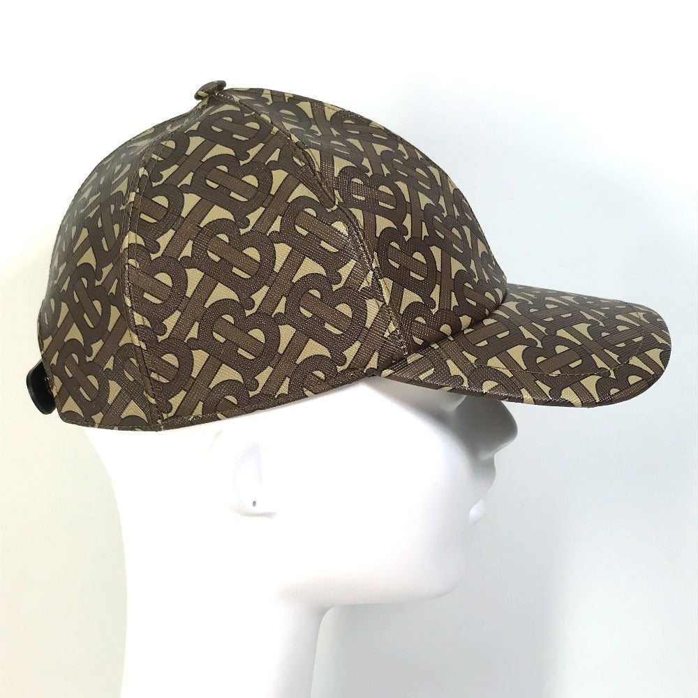 BURBERRY cap 8018971 PVC Brown TB Baseball cap mens M Used Authentic