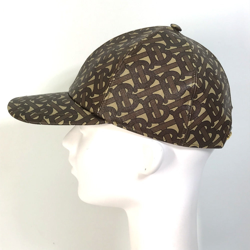BURBERRY cap 8018971 PVC Brown TB Baseball cap mens M Used Authentic